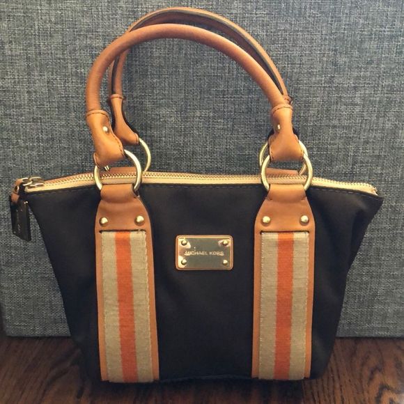 MICHAEL KORS Brown Orange Beige Hand Bag With Leather Handles - Picture 16 of 16